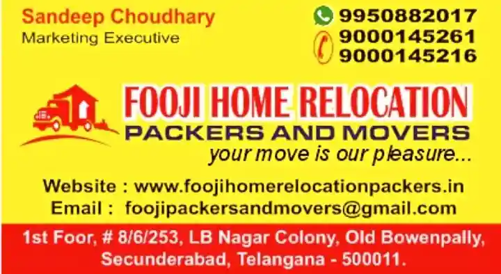 Fooji Home Relocation Packers and Movers in Secunderabad