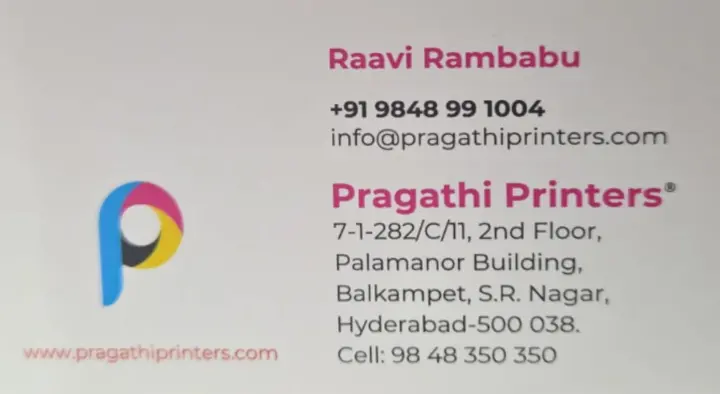 Pragathi Printers in SR Nagar