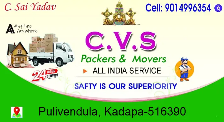 C.V.S Packers and Movers in Pulivendula, Kadapa
