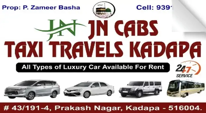 JN Cabs Taxi Travels Kadapa near Prakash nagar in Kadapa
