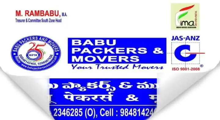 Babu Packers and Movers near Auto Nagar in Kakinada