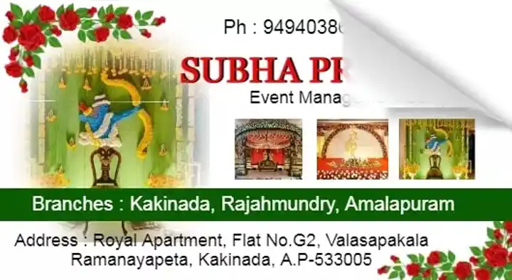 Subha Pradham Events Management Company in Ramanayyapeta