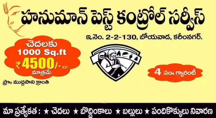 Hanuman Pest Control Services near Boiwada in Karimnagar