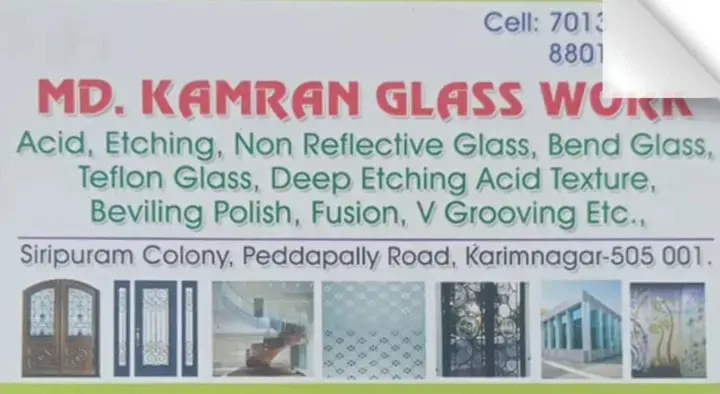 MD Kamran Glass Works in Siripuram Colony