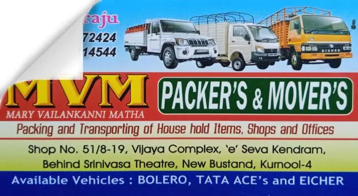 MVM Packers and Movers in New Bus Stand