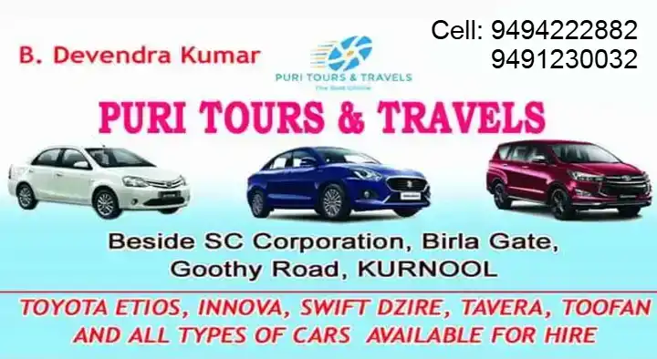 Puri Tours And Travels in Goothy Road