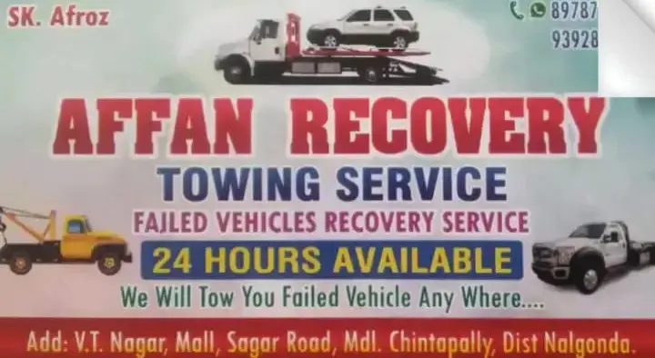 Affan Recovery Towing Service in Chintapally