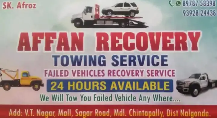 Affan Recovery Towing Service in Chintapally, Nalgonda
