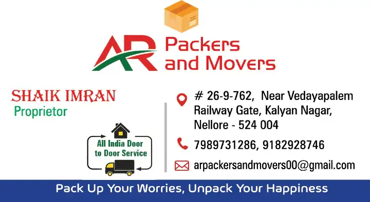 AR Packers and Movers in Kalyan Nagar