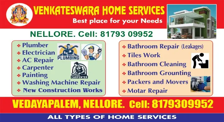 Venkateswara Home Services near Vedayapalem in Nellore
