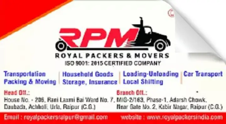 RPM Packers And Movers in Kabir Nagar