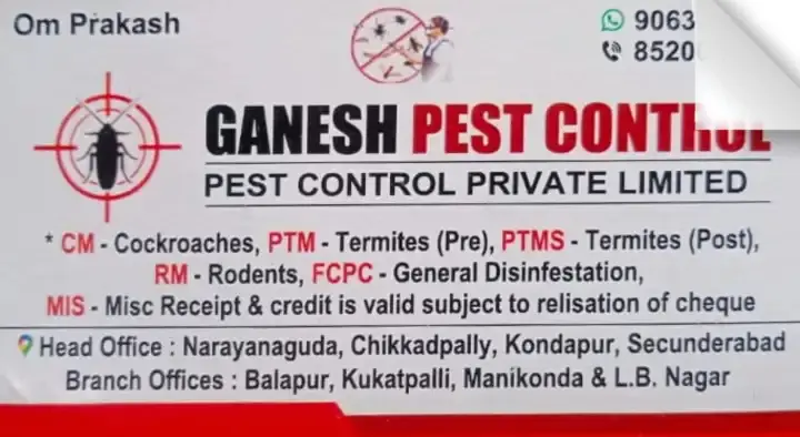 Ganesh Pest Control in Kondapur