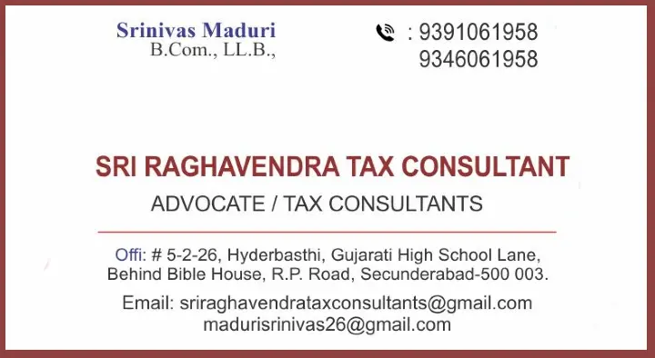 Sri Raghavendra Tax Consultant in RP Road