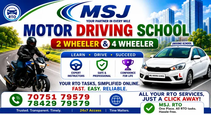 MSJ Motor Driving School in Postal Colony