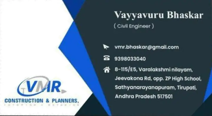 VMR Construction and Planners in Sathyanarayanapuram