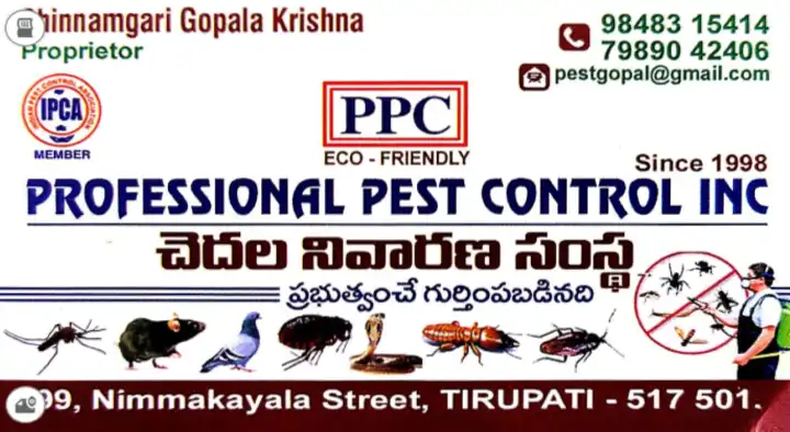 Professional Pest Control INC in Nimmakayala Street, Tirupati