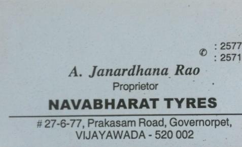 Navabharat Tyres in Governorpet