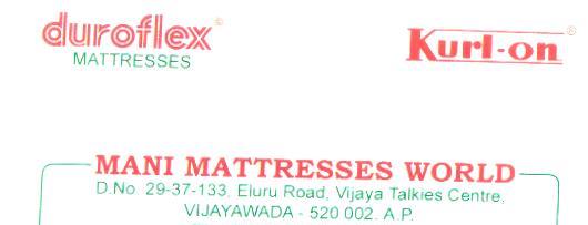 Mani Mattresses world in Eluru Road