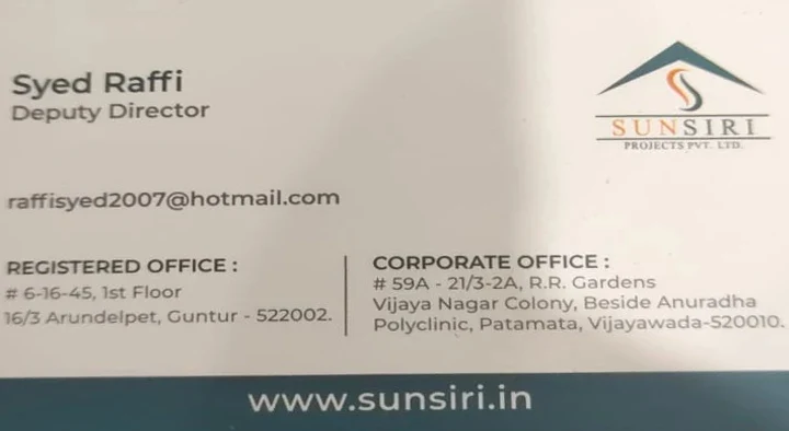 Sun Siri Projects Pvt Ltd in Patamata, Vijayawada (Bezawada)