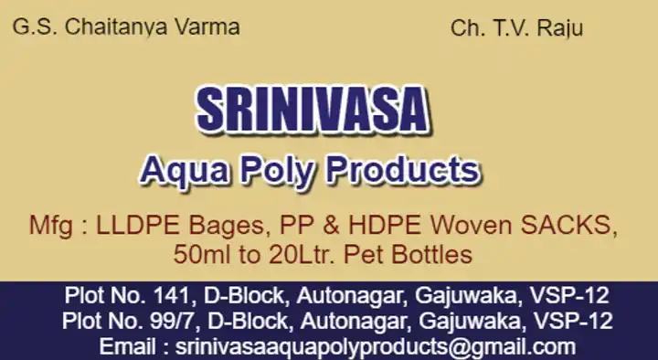 Srinivasa Aqua Poly Products in Auto Nagar