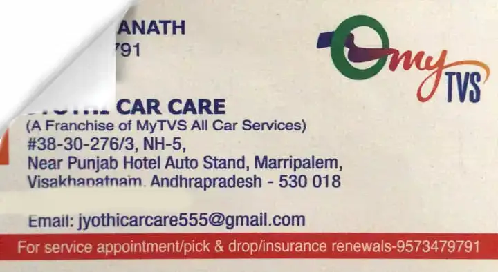 Jyothi Car Care (A Franchise of My TVS) in marripalem