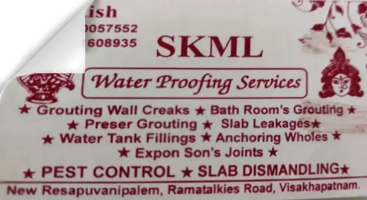 SKML Water Proofing Services in new  resapuvanipalem