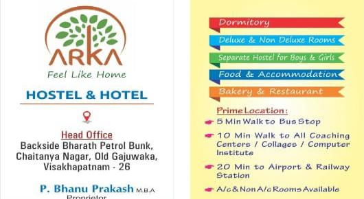 ARKA  Hostel and Hotel near Old Gajuwaka in Visakhapatnam