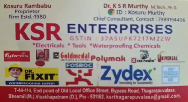 KSR Enterprises in Tagarapuvalasa