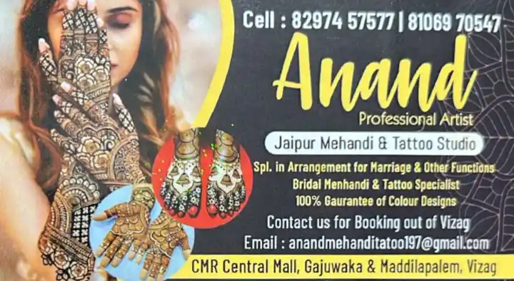 Anand Professional Artist (Jaipur Mehendi and Tattoo Studio) in Maddilapalem, Visakhapatnam