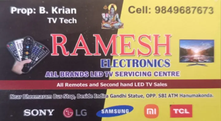 Ramesh Electronics TV Servicing Center in Hanamkonda