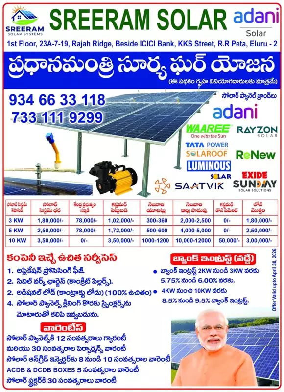 sreeram solar systems ramachandra rao pet in eluru - Photo No.2