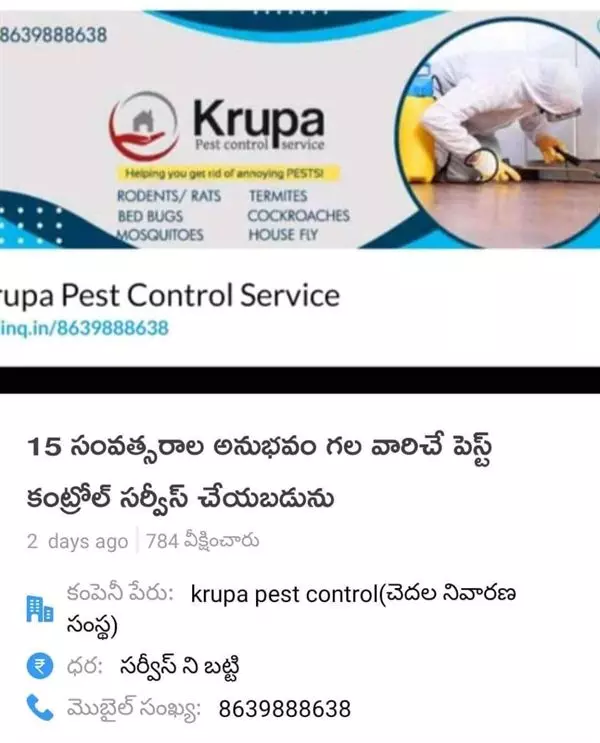 krupa pest control services near rajiv gandhi colony in tirupati - Photo No.5