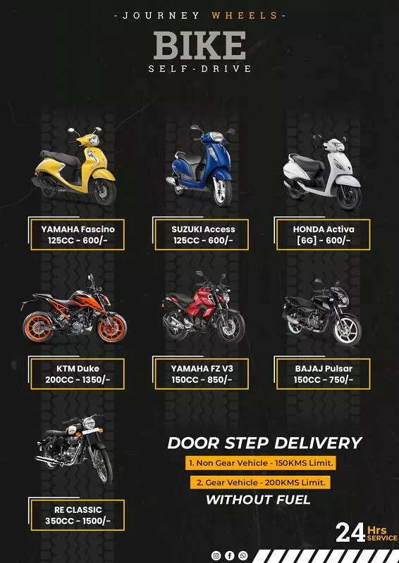 journey wheels bike and car rentals kothapalli in tirupati - Photo No.6